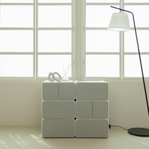 비숨 모듈 플라스틱 서랍장, 그레이2칸형, 1개, 그레이