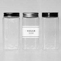소분 양념통 사각 500미리 양념 용기 조미료통 후추통 소금통 설탕통 고추가루통 보관용기 주방용품 라벨스티커, 02_500ml 사각통(캡-블랙)