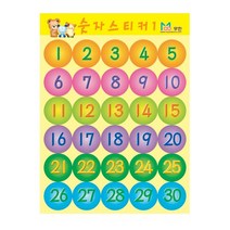 숫자스티커1/6매, 단품