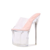 바프 하이힐 투명굽 19cm 보디빌딩 대회 무대 유광 바디프로필 투명 킬힐 구두