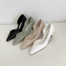 스웨이드 스틸레토 인사이드 오픈 미들힐 펌프스