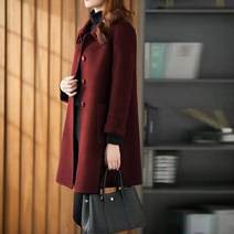 Prosekor 여성 겨울 빅사이즈 캐시미어 롱 트렌치코트