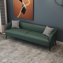 40평대쇼파 상업용 3인용 30평, 싱글 80CM + 원 스로우 베개 받기, 다크 그린 가죽 아트 553-24 (라텍스 버전)