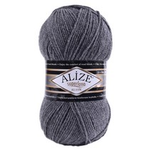 마마니트 4+1 알리제 슈퍼라나 클라식실 / 클라식털실 / 클래식실 / 클래식털실, 182 다크그레이