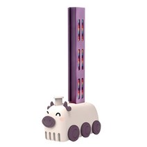 도미노 선물 동물 DIY 80pcs 블록 스태킹 도미노 기차 장난감 자동 빌딩 게임 사운드 라이트 소년, 01 Cow