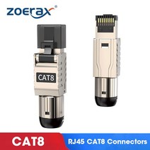 ZoeRax RJ45 Cat8 Cat7 Cat6A 커넥터 금속 도구 이지 종단 플러그 2000MHz 40G LAN 케이블 22AWG - 24AWG, 1PCS, 01 CAT8 Connector_02 1PCS