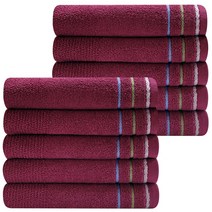 가정용 업소용 얇은 국산 수건, 자주색10장