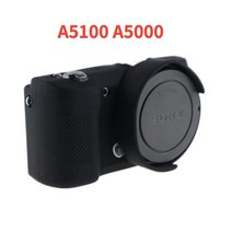 소니 알파 A6000 A6100 A6300 A6400 A6500 A6600 A5100 A5000 카메라에 대 한 실리콘 갑옷 스킨 카메라 가방 바디 커버 수호자, 16 A5100 A5000 Black