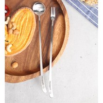 스텐 롱머들러 디저트 롱스푼 롱포크 2개 모임용 홈카페 집들이, 포크(병아리)