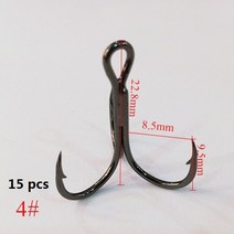 훌치기바늘 후크 찌낚시채비 전복 트레블 후크 고 탄소강 블랙 낚시 루어 트리플 태클 개