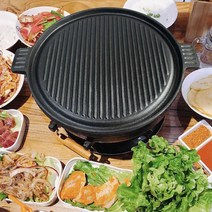 양면 원형 무쇠 주물 하남돼지 집 채송화 슬의생 불판, 양면 그릴팬 단일옵션
