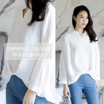 페스티 앞 셔링 차이나넥 블라우스