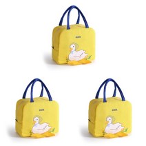 [3개] 캐릭터도시락가방 오리 캠핑 소풍 보온보냉 4COLOR, 아이보리 오리, 아이보리 오리, 아이보리 오리