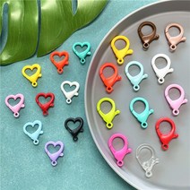 플라스틱 붕어고리 게고리 키링마스크만들기재료, (N08)하트모양 핫핑크, 1개