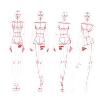 4 pcs 패션 드로잉 템플릿 눈금자 세트 여성 봉제 휴머노이드 패턴 디자인 의류 측정 프렌치 커브 눈금자 a4 패턴, A, 25.4x6.8cm 25.1x7cm., 플라스틱