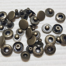 [싸다원단] 스프링도트 단추 13mm 15mm 가방 의류 부자재 [ET167], 실버