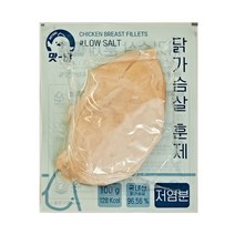 푸드원 냉동 훈제 닭가슴살 저염분, 60팩, 100g