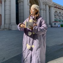보라색 패딩 다운 역시즌 롱패팅 고등학교 졸업선물 a01