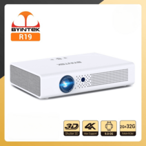 BYINTEK R19 3D 4K 스마트 미니프로젝터 안드로이드 WIFI DLP 풀 HD 1080P 홈시어터 300인치 시네마, 단일옵션
