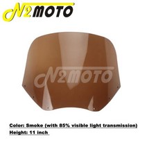 오토바이 하이 윈드 스크린 헤드라이트 페어링 마스크 카울 마운트 브래킷 포함 할리 소프테일 팻 밥 114 FXFBS 2018-2023 11 인치 15 인치, 11inch Smoke Screen