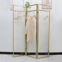 북유럽 골드 럭셔리 인테리어 옷가게 진열대 의류 매장 코너 접이식 파티션 수납 헹거 행거