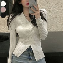 0 velys 여성용 질리지 않는 스타일링 꽈배기 언발 니트 CST1329