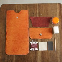 일로레더 심플카드지갑 만들기 가죽공예키트 DIY 이니셜각인, 오르텐시아,올모, Free, 1개