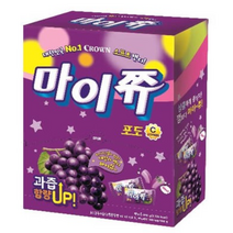 크라운 마이쥬 대용량 젤리 박스 896g 복숭아 포도 마이쭈 개별포장(약216개), 포도맛, 1세트