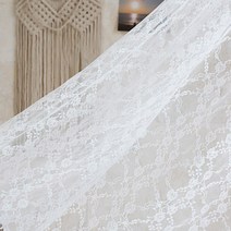 패브릭샵 대폭 랏셀레이스 람브스플라워 단, 백아이보리