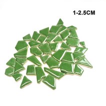 붙이는타일 벽데코 타일 스페인 거실 폴리싱 모자이크 80g 2.82o z(약 5070pcs) 도자기 1-2.5cm 0.4mm 두께 세라믹 돌 diy 공예 재료, 초록