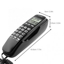 엔틱전화기 레트로 빈티지 전화기미니 전화 유선 DTMF/FSK 홈 오피스 호텔 수신 발신자 ID LCD 디스플레이, 검정