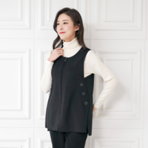 모슬린 여성 엄마옷 사선 버튼 기모조끼 FVE910079 마담/미시옷/중년여성의류/빅사이즈/40대/50대/60대여성옷