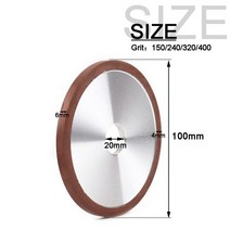 다이아몬드 그라인딩 휠 평행 디스크 금속 밀링 커터 텅스텐 스틸 연마 도구 100mm 20mm 홀, [04] 400, [01] 100x6x20x4