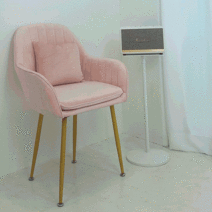 이태리인테리 북유럽 화장대의자 등받이 카페 의자, 연핑크