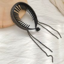 크로드 헤어 집게핀 올림머리 똥머리 머리핀, 실버