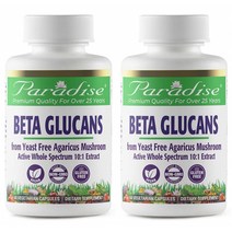 Paradise Herbs Beta Glucans Agaricus Mushroom 파라다이스허브 베타 글루칸 아가리쿠스 버섯 60캡슐2통