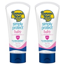 바나나보트 베이비 미네랄 티어프리 SPF 50 선크림 로션 6온스 2개, 2 Count (Pack of 1)