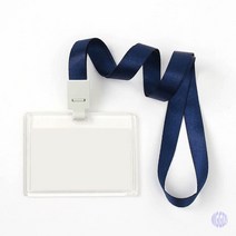 투명 아크릴 사원증 케이스 3P세트 가로형 네이비 사원증케이스 사원증목걸이 출입카드케이스 사원증