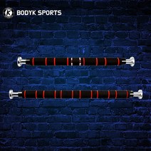 BODYKSPORTS 가정용 문틀철봉 집 실내 문 문틈 방문 철봉 풀업바 턱걸이 운동 기구 바 봉, E. 바디크 프리미엄 세이프 장축(블랙/레드)