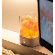 불면증완화 꿀잠 릴렉싱 원석 아로마 디퓨저 겸용 무드등, 화이트, 편백오일