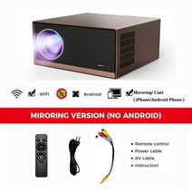 XIDU-프로젝터 4K 풀 HD 네이티브 1080P 12000 루멘 안드로이드 9.0 블루투스 5.0 키스톤 5G 와이파이 일, CHINA_Coffee - Miroring | 미국 플