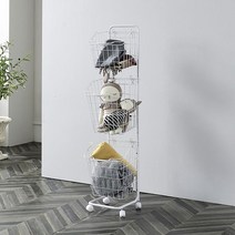 데코지엔 다용도 대형 3단 사각 수납 빨래 분리수거 바구니, 대형사각3단(화이트)