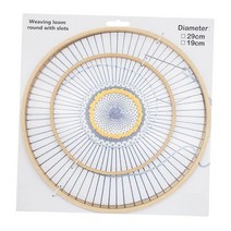 GHSHOP 라운드 다기능 창의력 가정용 빈티지 스타일 네트워크 DIY 도구에 대한 라운드 나무 베틀, 단단한 코튼, 여러 색상