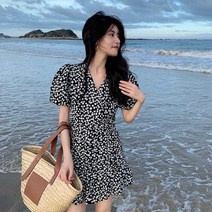FLI 진짜 -쇼트 가격 ~ 달콤하고 귀여운 주름 드레싱 한국 버전 v- 꽃 요정 스커트 ZA-234775