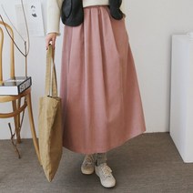 투룩 겨울 골덴 코듀로이 핀턱 A라인 밴딩 롱 스커트 3color