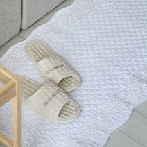 [데코벨] 순면 워싱 러그 욕실/주방 발매트, 아이보리