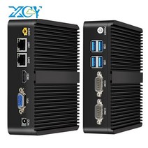 XCY-팬리스 미니 PC 인텔 셀러론 J4125 듀얼 기가비트 NIC 2x RS232 HDMI VGA 4x usb WiFi 4G 윈도우 10 리눅스 산업용 컴퓨터, 8G RAM 128G SSD WiFi, i3-4005U DDR3L
