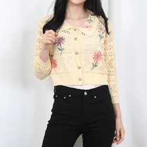 그저그녀WA3030 코이 자수 가디건