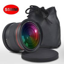 니콘 d3400 d5600 및 소니 알파 a7 a7r a7s a6300 a6400 a6500용 55mm 0.35x hd 어안 광각 렌즈(매크로 부분 포함), 없음, 02 55mm Lens