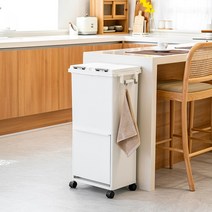 창신리빙 프랑코 원터치 스탠드 분리수거함 50L (비닐 포함), 화이트